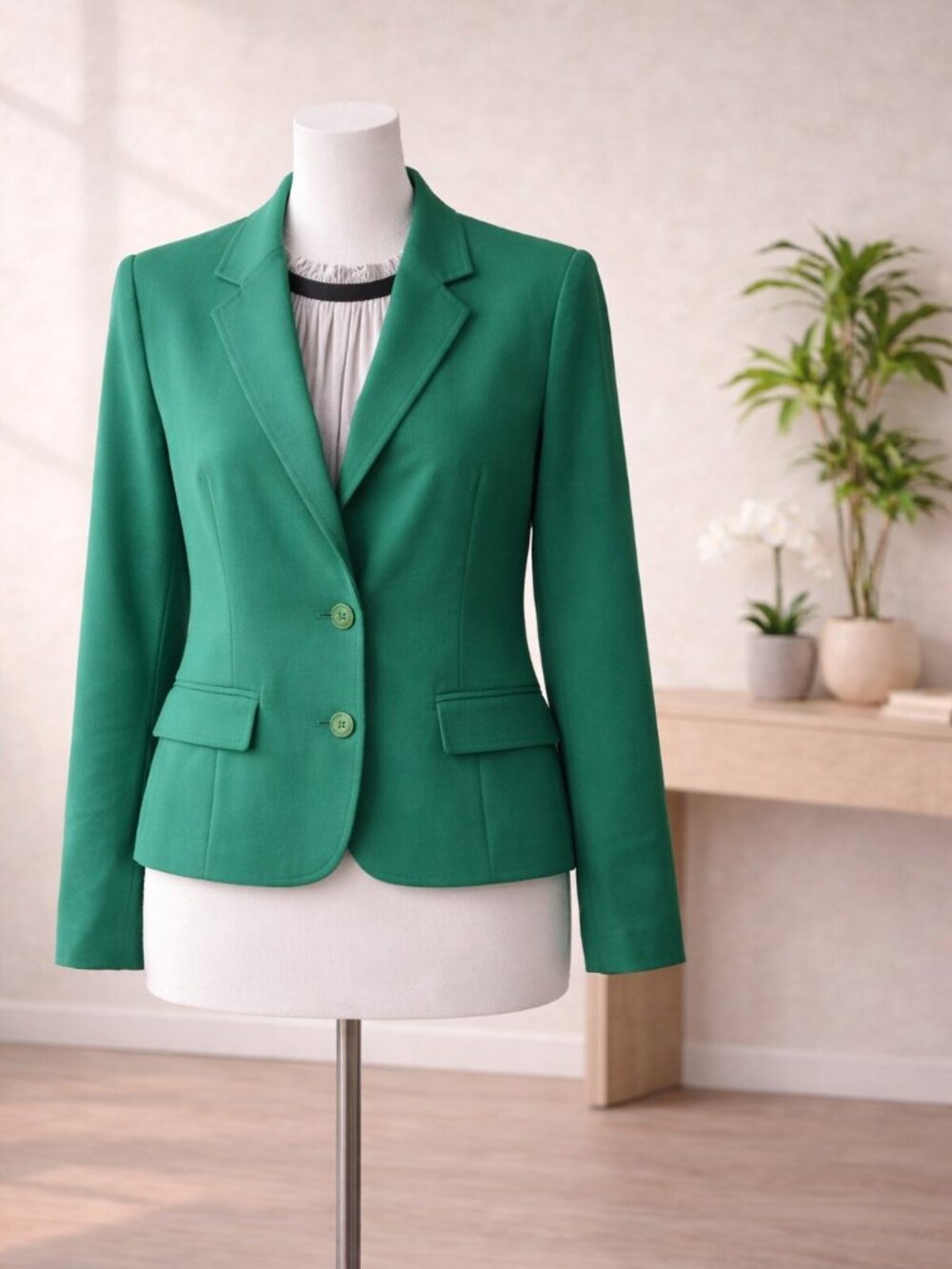 Nine West Vibrant Green Suit Jacket